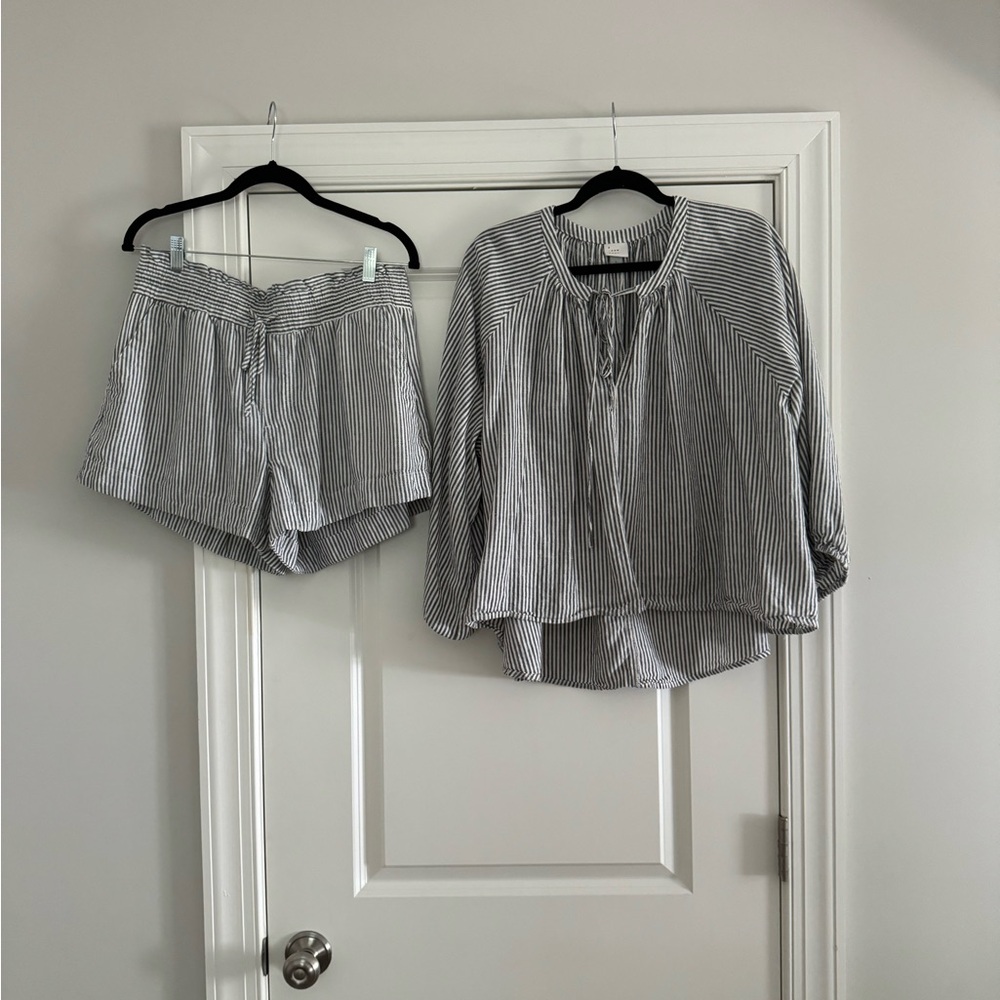 A New Day Striped Linen Set